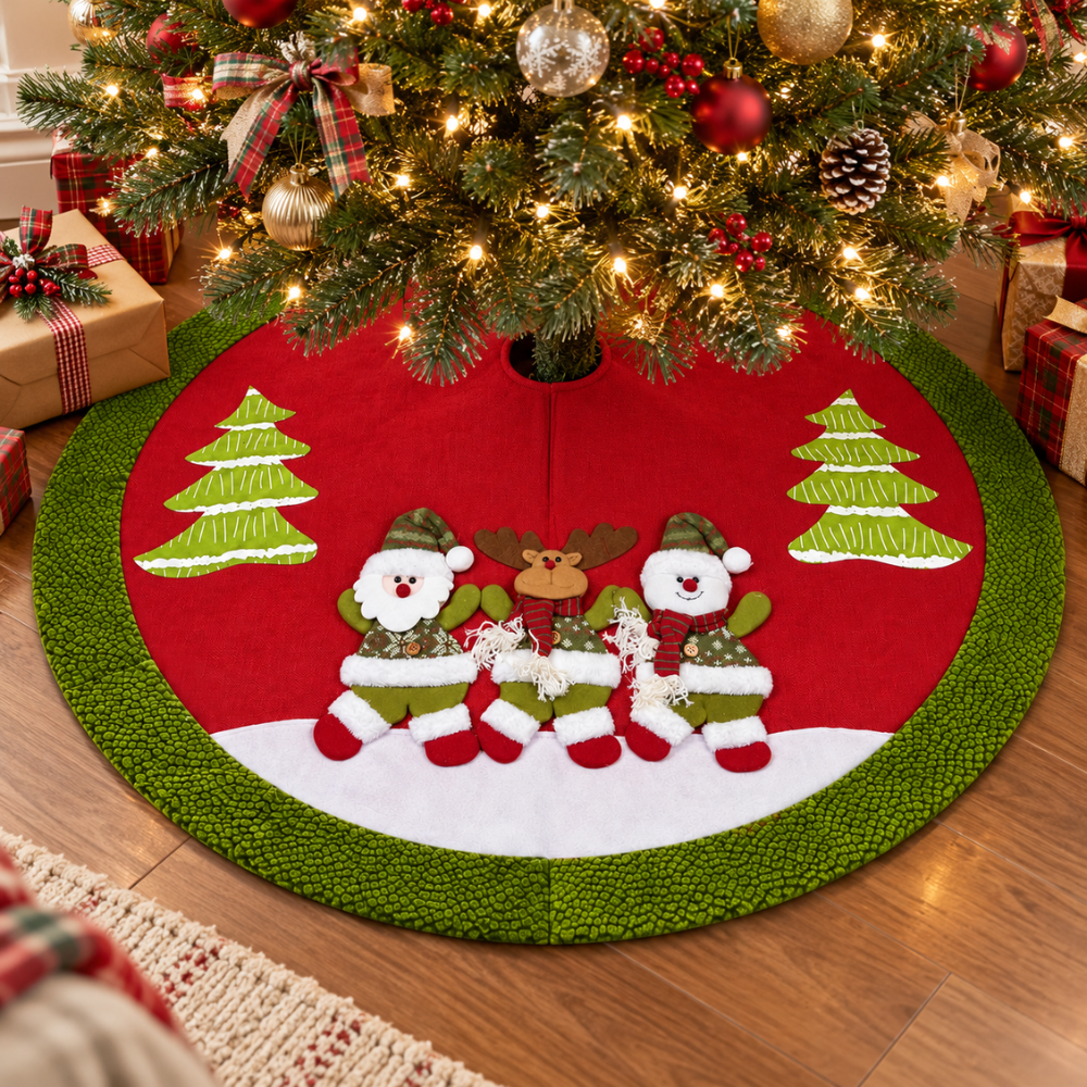 PISO DE ÁRBOL NAVIDEÑO PAPÁ NOEL, RENO Y MUÑECO DE NIEVE - 4