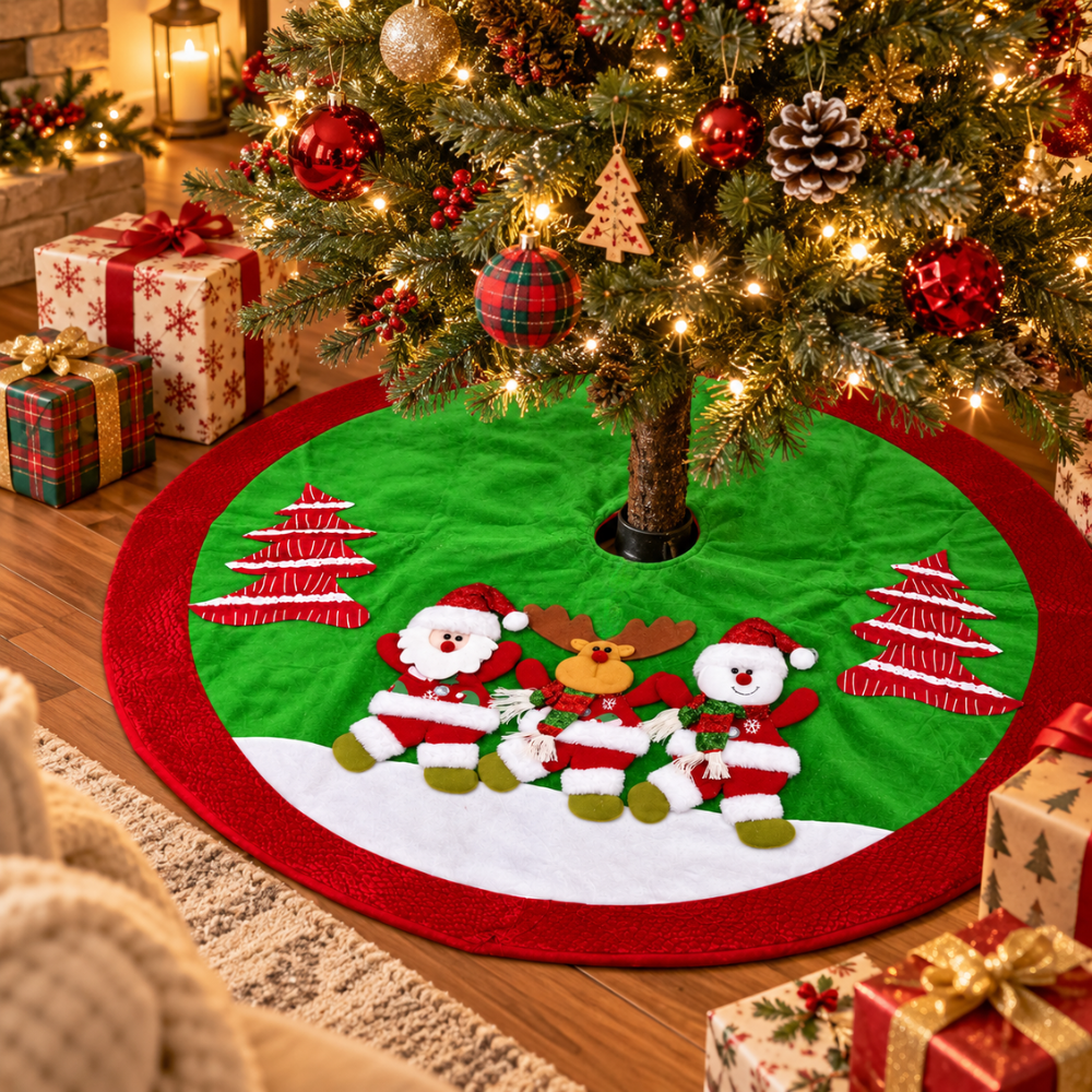 PISO DE ÁRBOL NAVIDEÑO PAPÁ NOEL, RENO Y MUÑECO DE NIEVE - 5