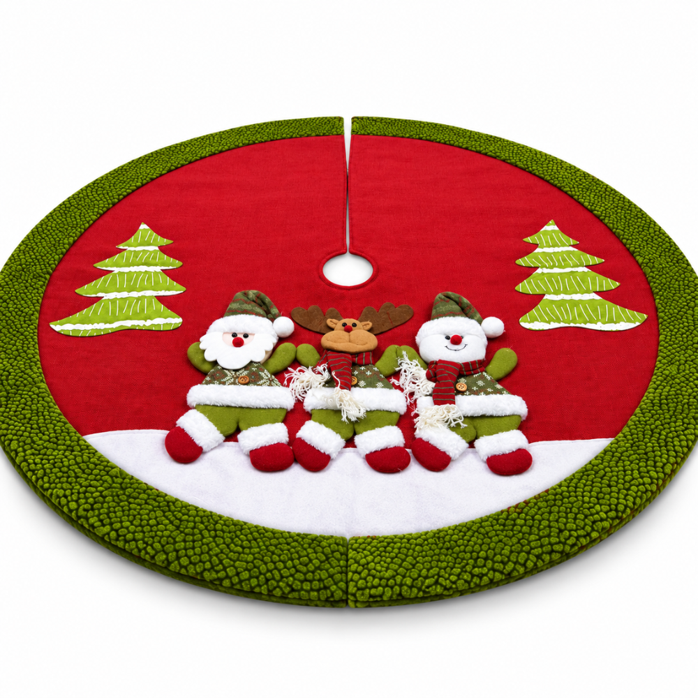 PISO DE ÁRBOL NAVIDEÑO PAPÁ NOEL, RENO Y MUÑECO DE NIEVE - 8