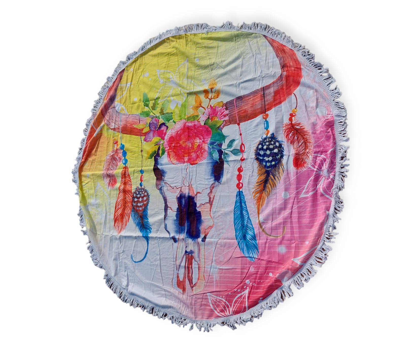 TOALLA CIRCULAR MICROFIBRA MUJER MULTICOLOR MANDALA PICNIC - 1
