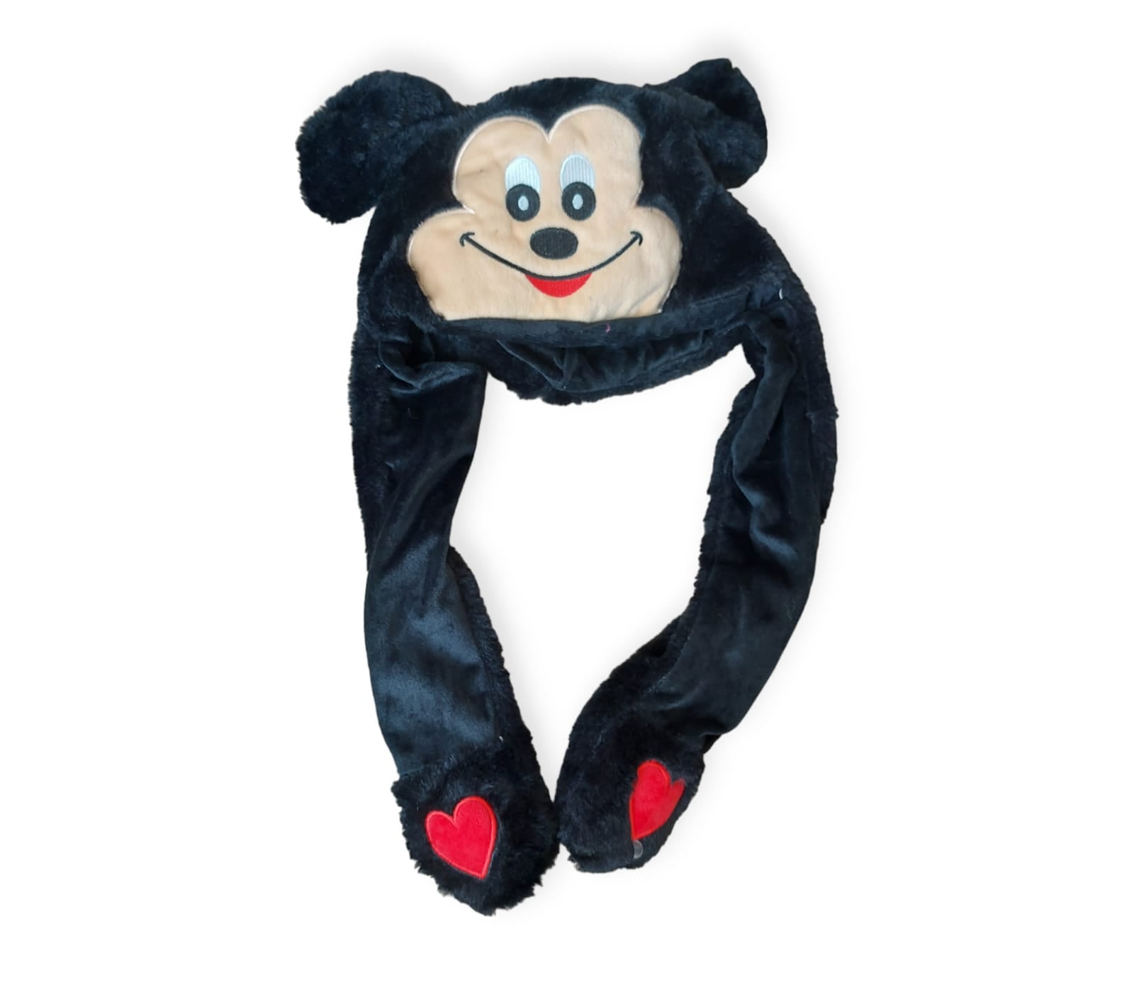 GORRO OREJA MOVIBLE NEGRO DE PELUCHE CON OREJAS MOVIBLES Y LUCES-PARA MAS DE 5 AÑOS DE EDAD - 1