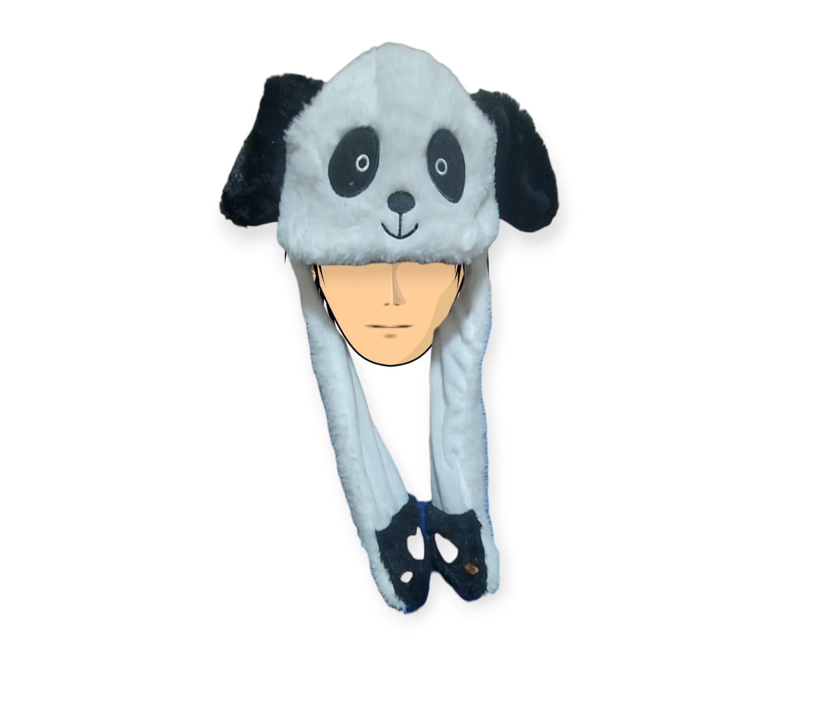 GORRO OREJAS MOVIBLES BLANCO DE PELUCHE CON Y LUCES-PARA MAS DE 5 AÑOS DE EDAD - 1