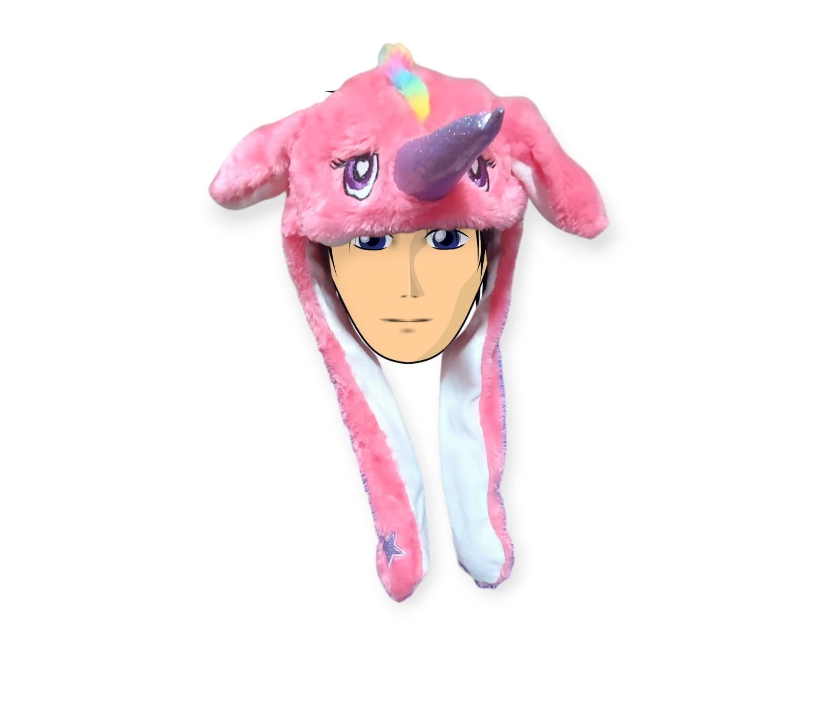 GORRO OREJA MOVIBLE ROSADO DE PELUCHE CON OREJAS MOVIBLES Y LUCES-PARA MAS DE 5 AÑOS DE EDAD - 2