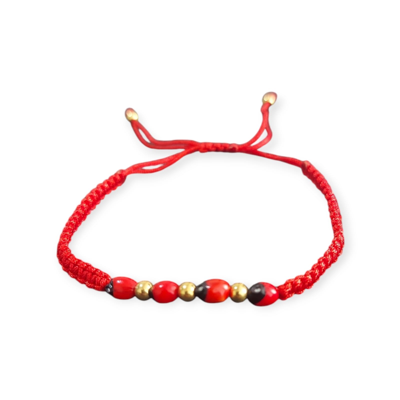 PULSERAS TEJIDAS DE HILO AJUSTABLES CON HUAYRURO Y ACERO - 1