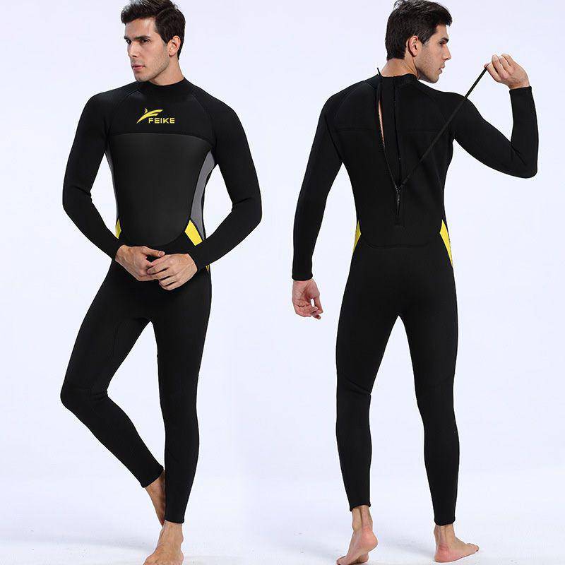 WETSUIT XS NEOPRENO 3MM NEGRO AMARILLO CIERRE ESPALDA - 1