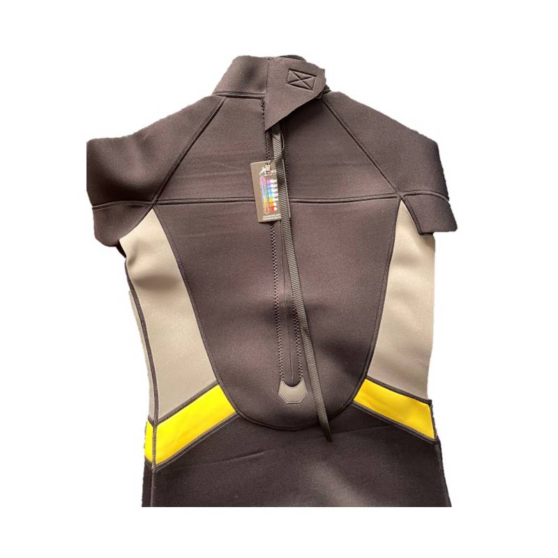 WETSUIT XS NEOPRENO 3MM NEGRO AMARILLO CIERRE ESPALDA - 4