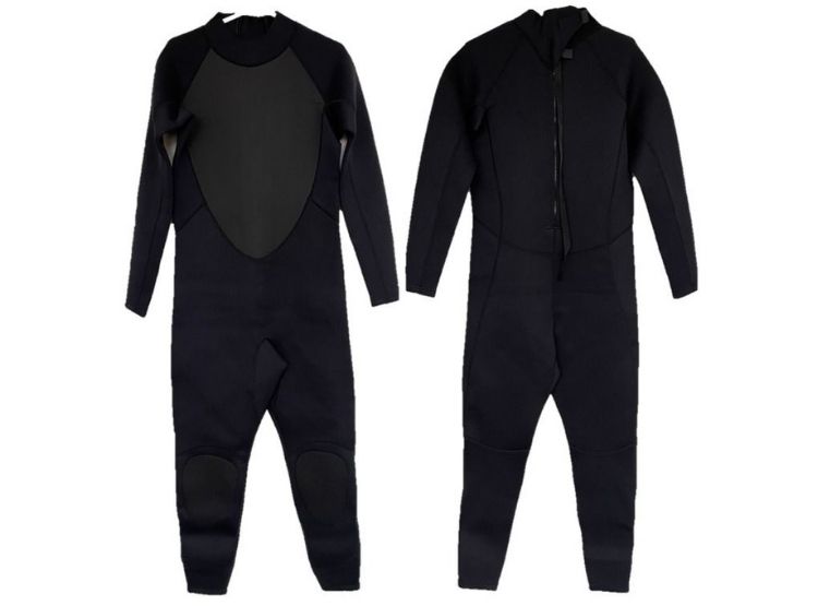TRAJE BAÑO NATACIÓN UNISEX NEGRO WETSUIT CIERRE ESPALDA 3MM - 2