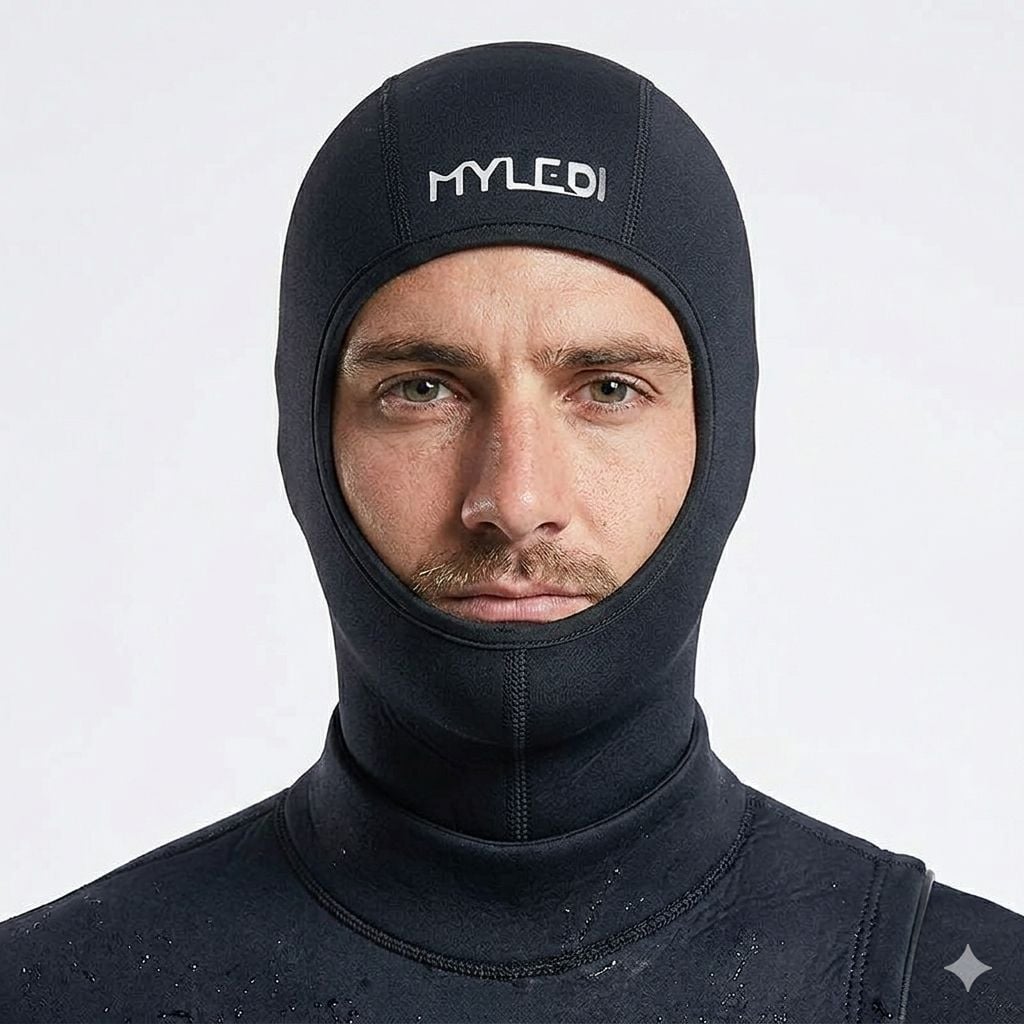 POLERA NATACIÓN UNISEX NEGRO CAPUCHA 3MM - 3