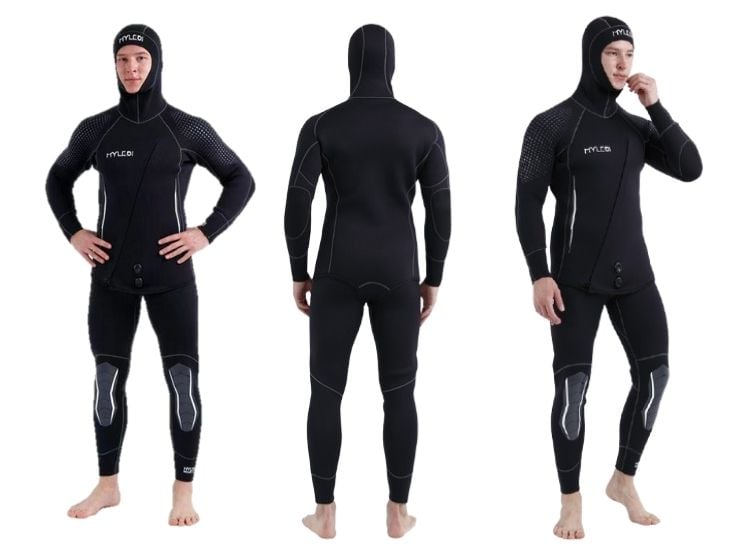 TRAJE BAÑO NATACIÓN UNISEX NEGRO WETSUIT 2 PIEZAS 5MM - 2