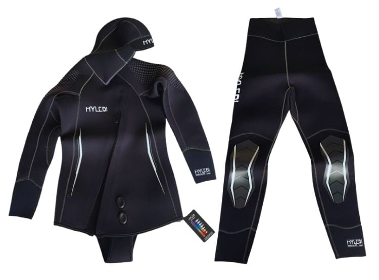 TRAJE BAÑO NATACIÓN UNISEX NEGRO WETSUIT 2 PIEZAS 5MM - 3