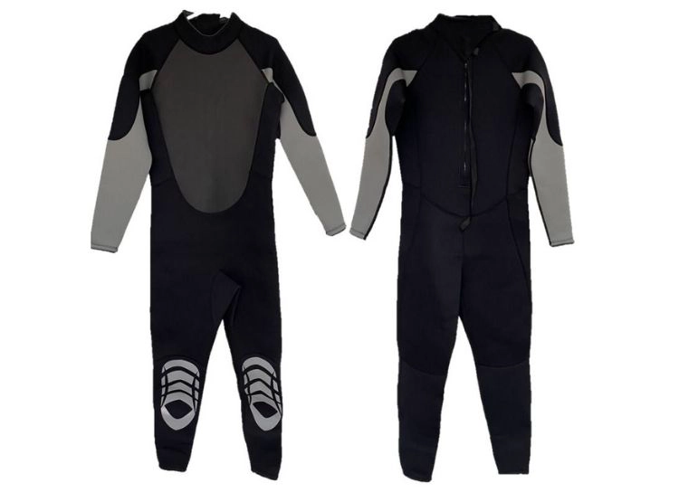 TRAJE BAÑO NATACIÓN UNISEX NEGRO WETSUIT PLOMO CIERRE ESPALDA 3MM - 2
