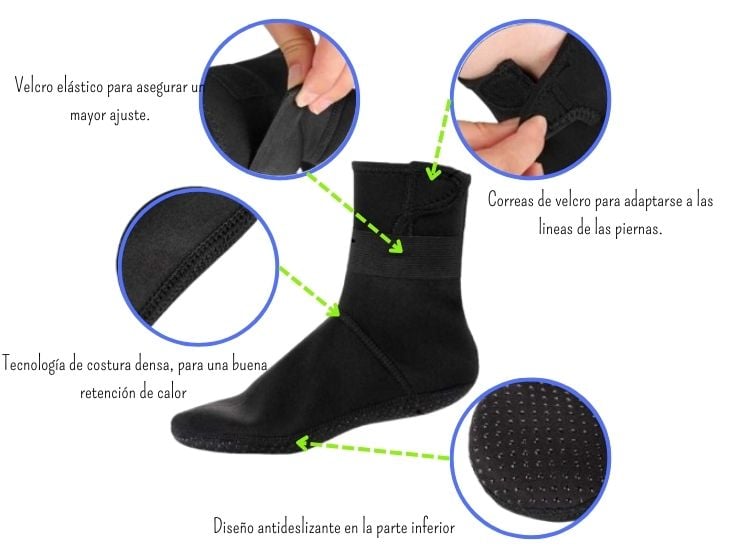 MEDIAS NATACIÓN UNISEX NEGRO 3MM - 3