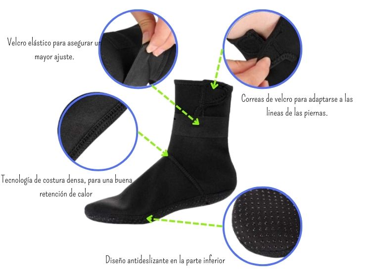 MEDIAS NATACIÓN UNISEX NEGRO 3MM - 3