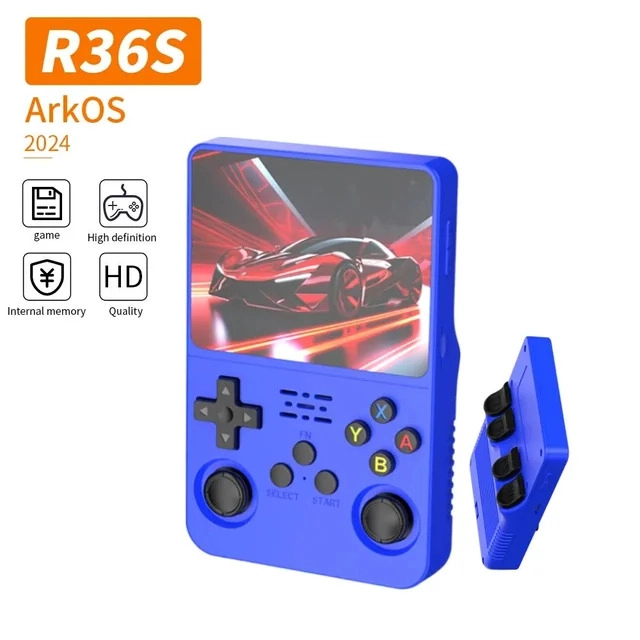 CONSOLA R36S VIDEOJUEGOS PORTATIL RETRO 128GB AZUL - 2