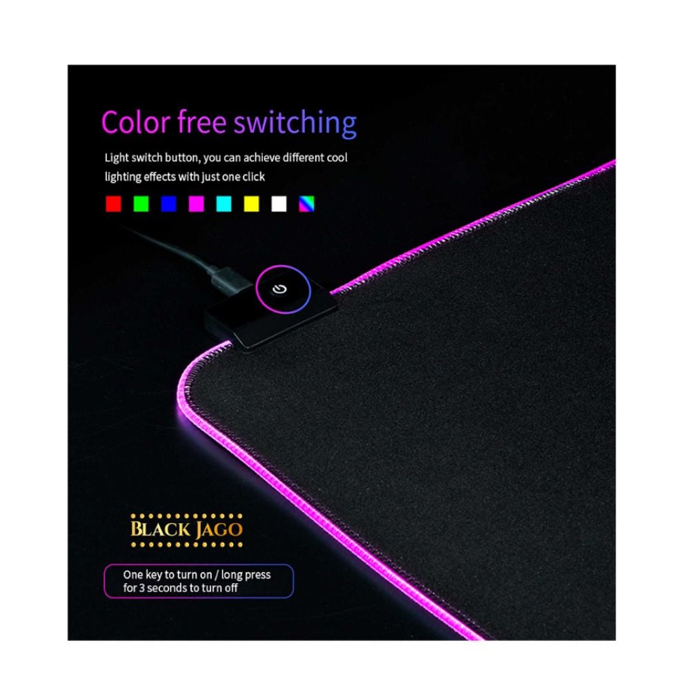 PAD MOUSE GAMER LUCES RGB TAMAÑO XL 100% CAUCHO NATURAL - 3