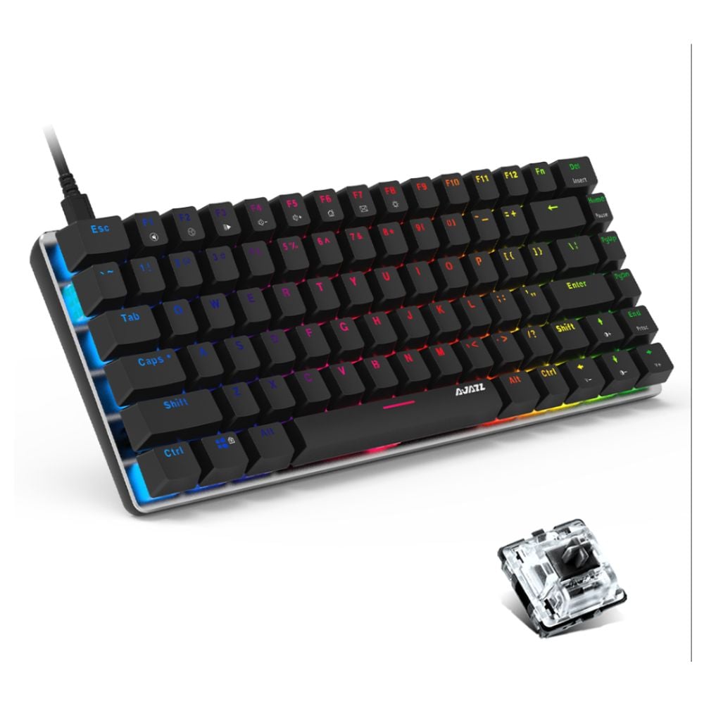 TECLADO MECÁNICO GAMER LUCES LED RGB - NEGRO - 1