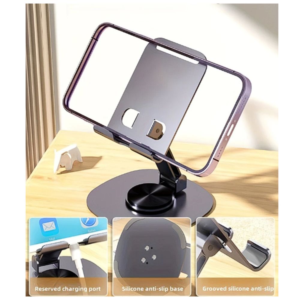 SOPORTE PARA CELULAR METAL GIRATORIO 360 PLEGABLE - 3