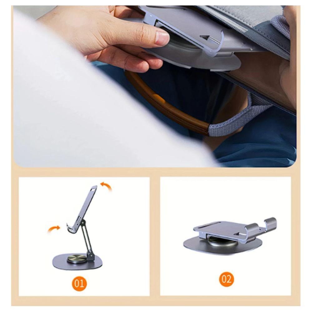 SOPORTE PARA CELULAR METAL GIRATORIO 360 PLEGABLE - 4
