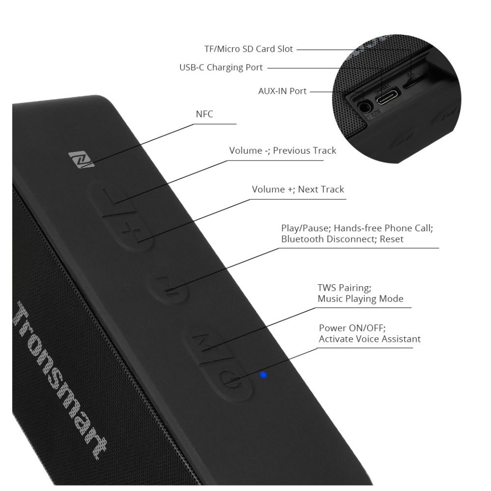 PARLANTE BLUETOOTH T2 PLUS 20W IPX7 2025 - 2