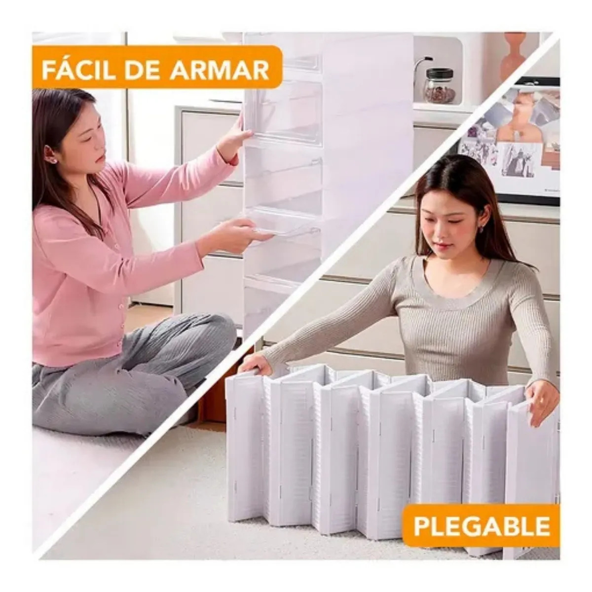 ZAPATERA PLEGABLE DE 6 NIVELES BLANCO CON TAPA ACRÍLICA - 4