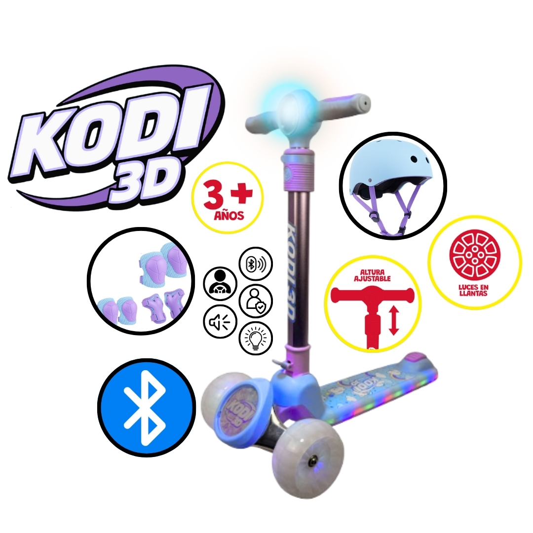 SCOOTER PARA NIÑOS CON BLUETOOTH KODI 3D ROJO - 7