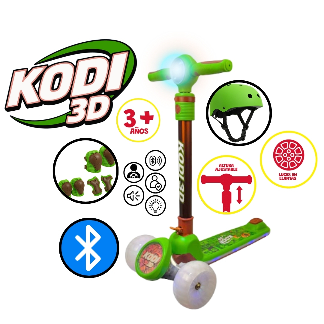 SCOOTER PARA NIÑOS CON BLUETOOTH KODI 3D ROJO - 7