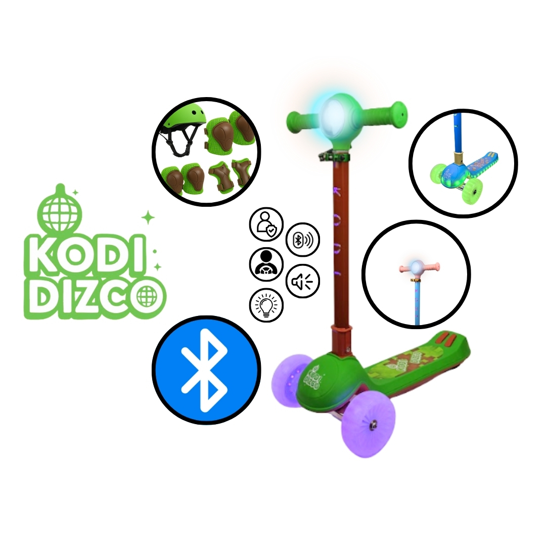 SCOOTER CON BLUTOOTH, SET DE PROTECCIÓN, MÚSICA, LUCES KODI-DIZCO-AZUL - 6