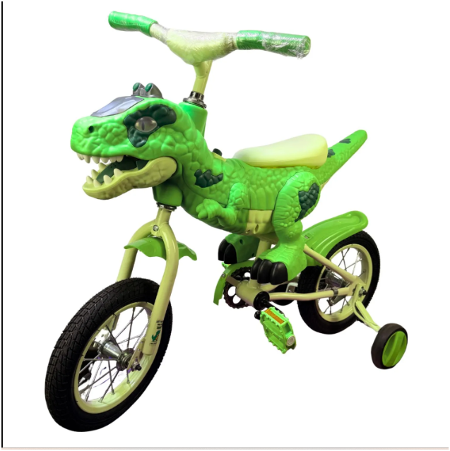 BICICLETA BLUETOOTH CON PEDAL Y CADENA, LUCES, MUSICA KODI DINO BICICLETA VERDE - 1