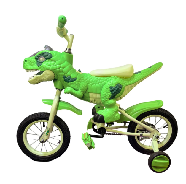 BICICLETA BLUETOOTH CON PEDAL Y CADENA, LUCES, MUSICA KODI DINO BICICLETA VERDE - 5