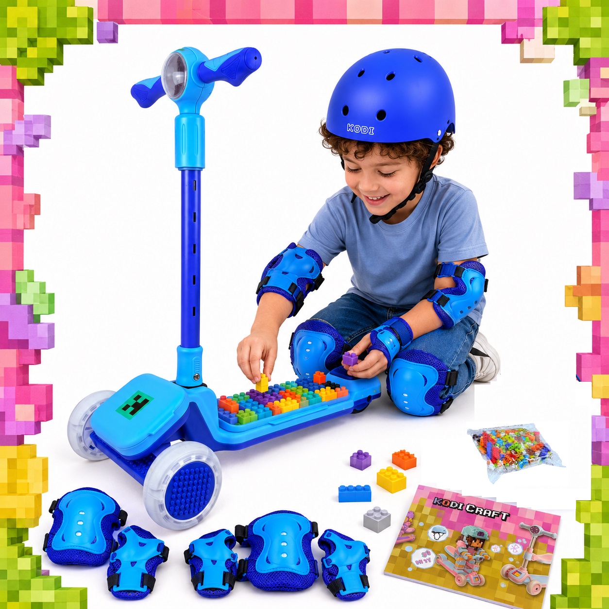 SCOOTER KODI KIDS LEGO, SCOOTER CON ASIENTO, SCOOTER PARA NIÑOS, MINECRAFT - 2