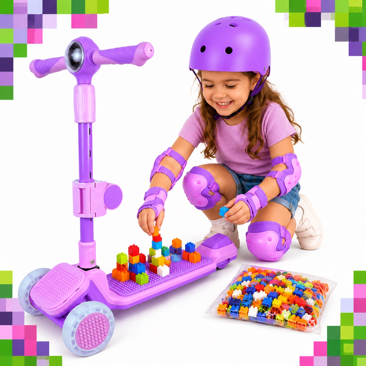 SCOOTER KODI KIDS LEGO, SCOOTER CON ASIENTO, SCOOTER PARA NIÑOS, MINECRAFT - 2