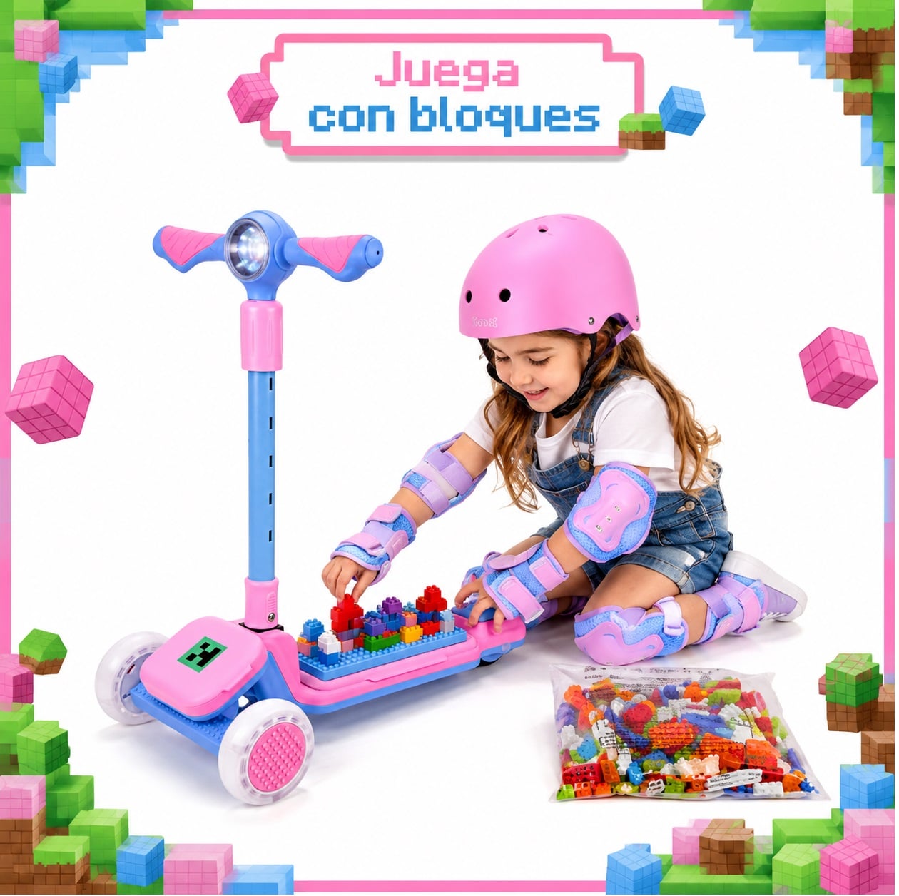 SCOOTER KODI KIDS LEGO, SCOOTER CON ASIENTO, SCOOTER PARA NIÑOS, MINECRAFT - 2