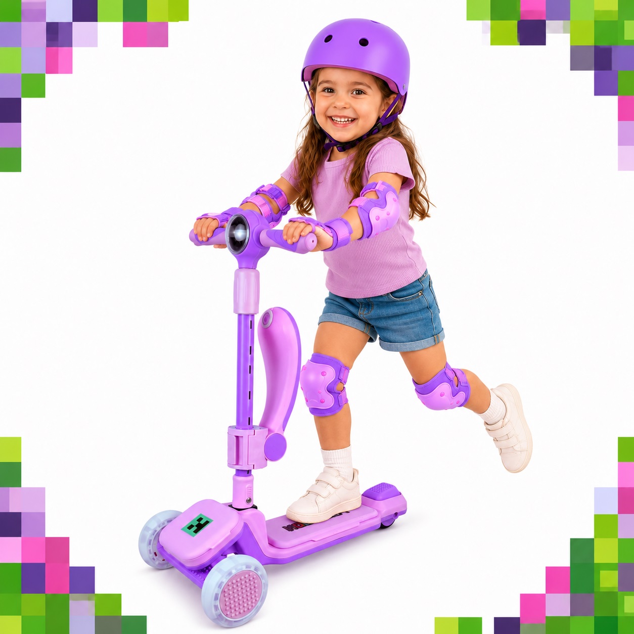 SCOOTER KODI KIDS LEGO, SCOOTER CON ASIENTO, SCOOTER PARA NIÑOS, MINECRAFT - 3