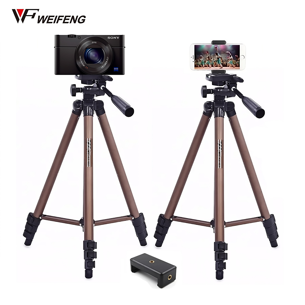 TRÍPODE PROFESIONAL PARANTE 1.25 WEIFENG WT-3130 + ADAPTADOR A CELULAR - 1