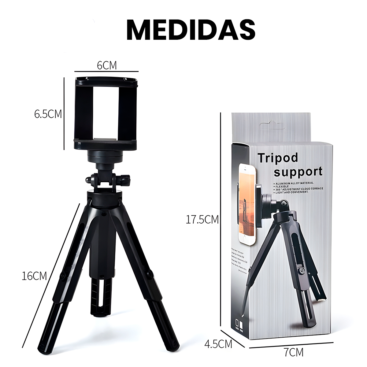 ADAPTADOR UNIVERSAL CELULAR A TRÍPODE ULANZI ST-17 360° - 8