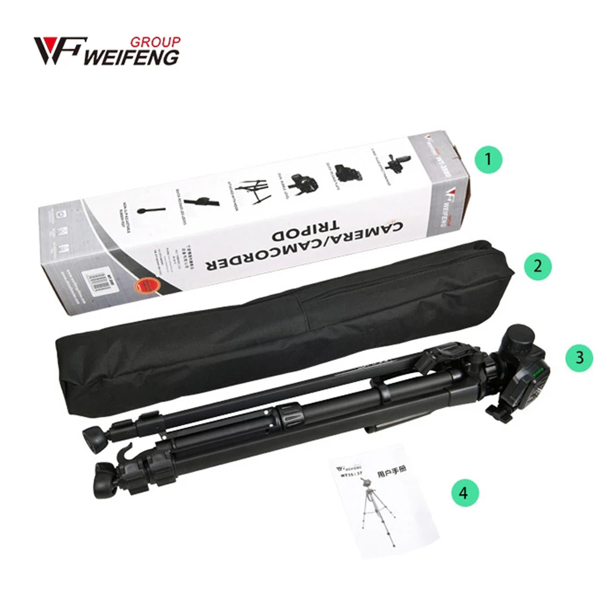 TRÍPODE WEIFENG PARANTE 1.4 + ADAPTADOR A CELULAR + DISPADOR BLUETOOTH - 9