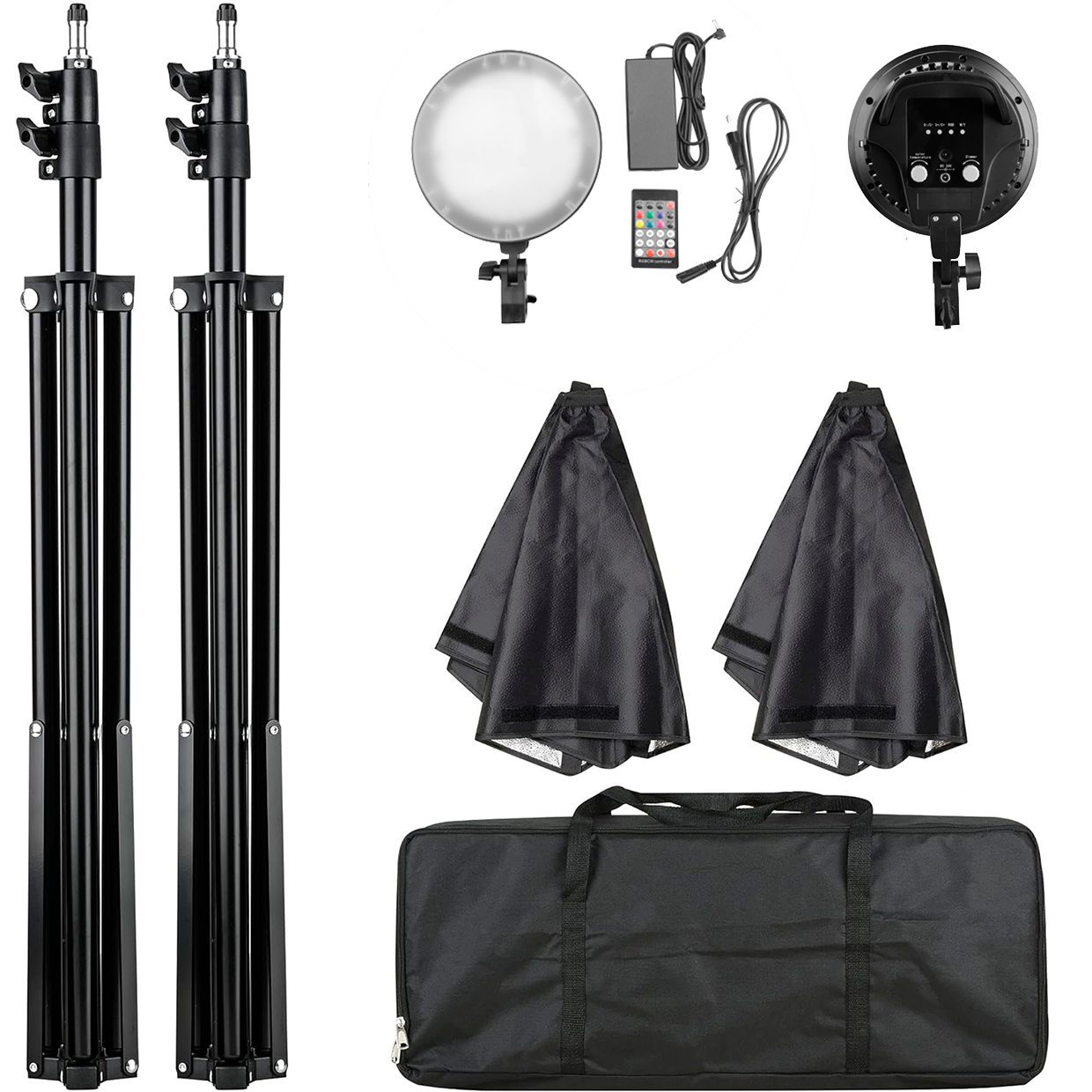 KIT DE ILUMINACIÓN SOFTBOX PROFESIONAL RGB WEIFENG LED-30RGB 30W - 5