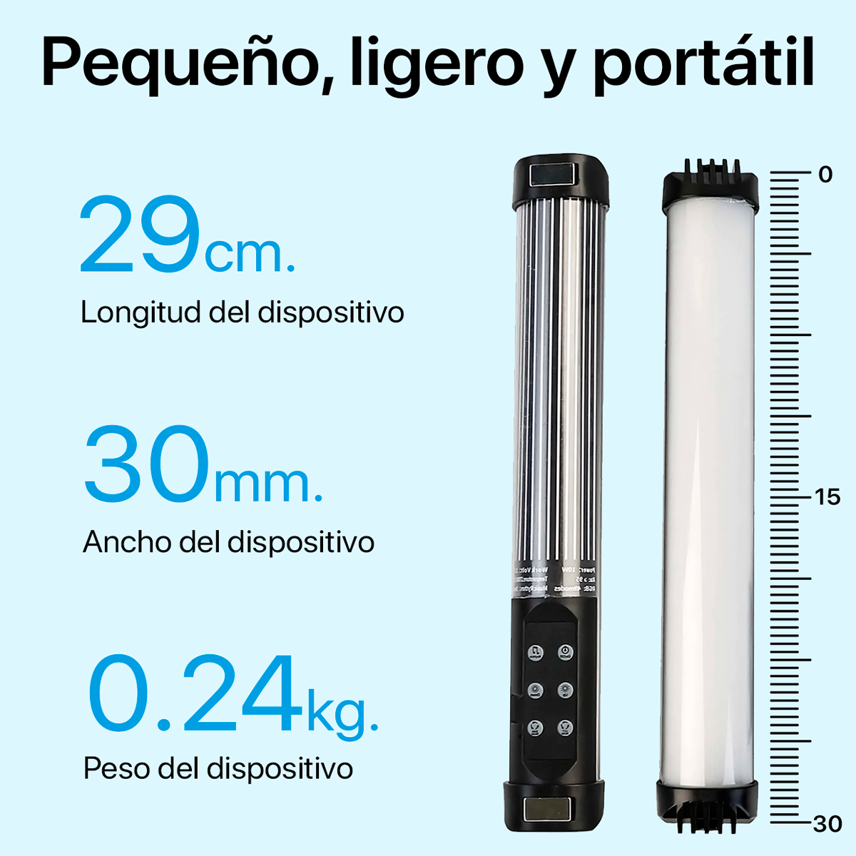 BARRA RL-30SL LUZ LED PROFESIONAL RGB 30CM + TRIPODE MULTIFUNCIONAL NEEPHO - 9
