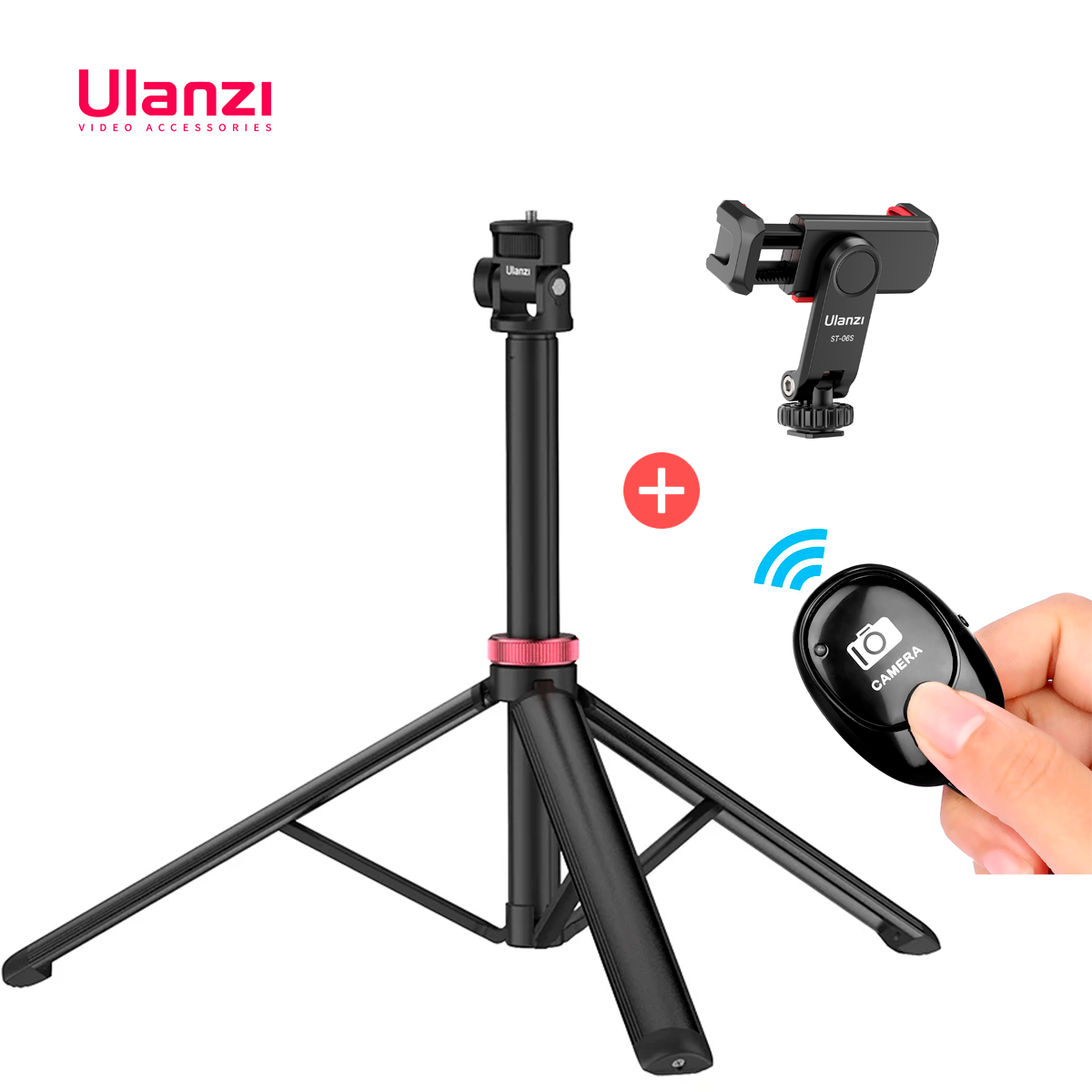 TRÍPODE ULANZI MT-79 200CM + DISPARADOR BLUETOOTH + CLIP ST-06S - 1