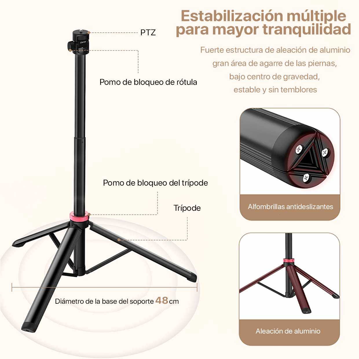 TRÍPODE ULANZI MT-79 200CM + DISPARADOR BLUETOOTH + CLIP ST-06S - 2