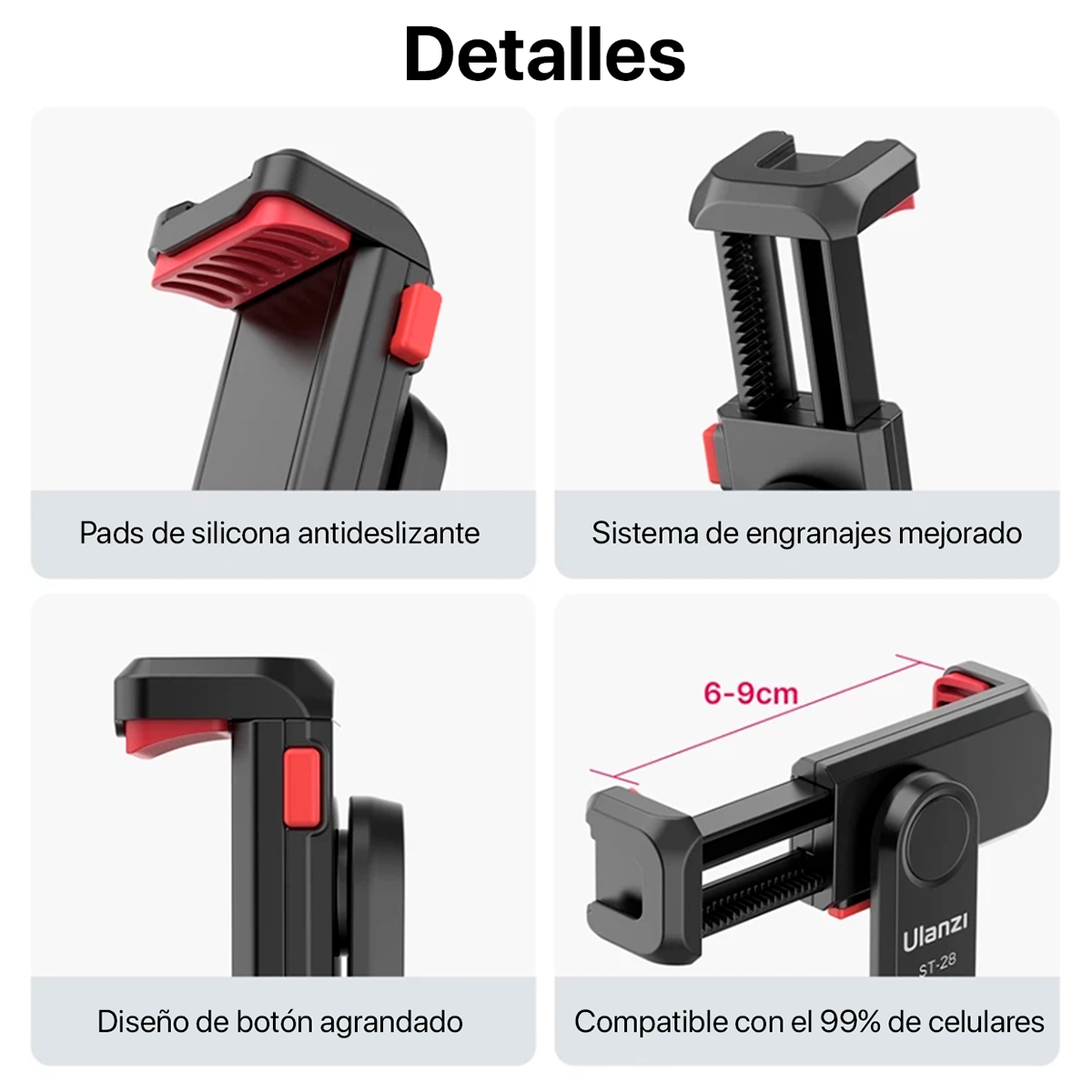 TRÍPODE ULANZI MT-79 200CM + DISPARADOR BLUETOOTH + CLIP ST-06S - 7