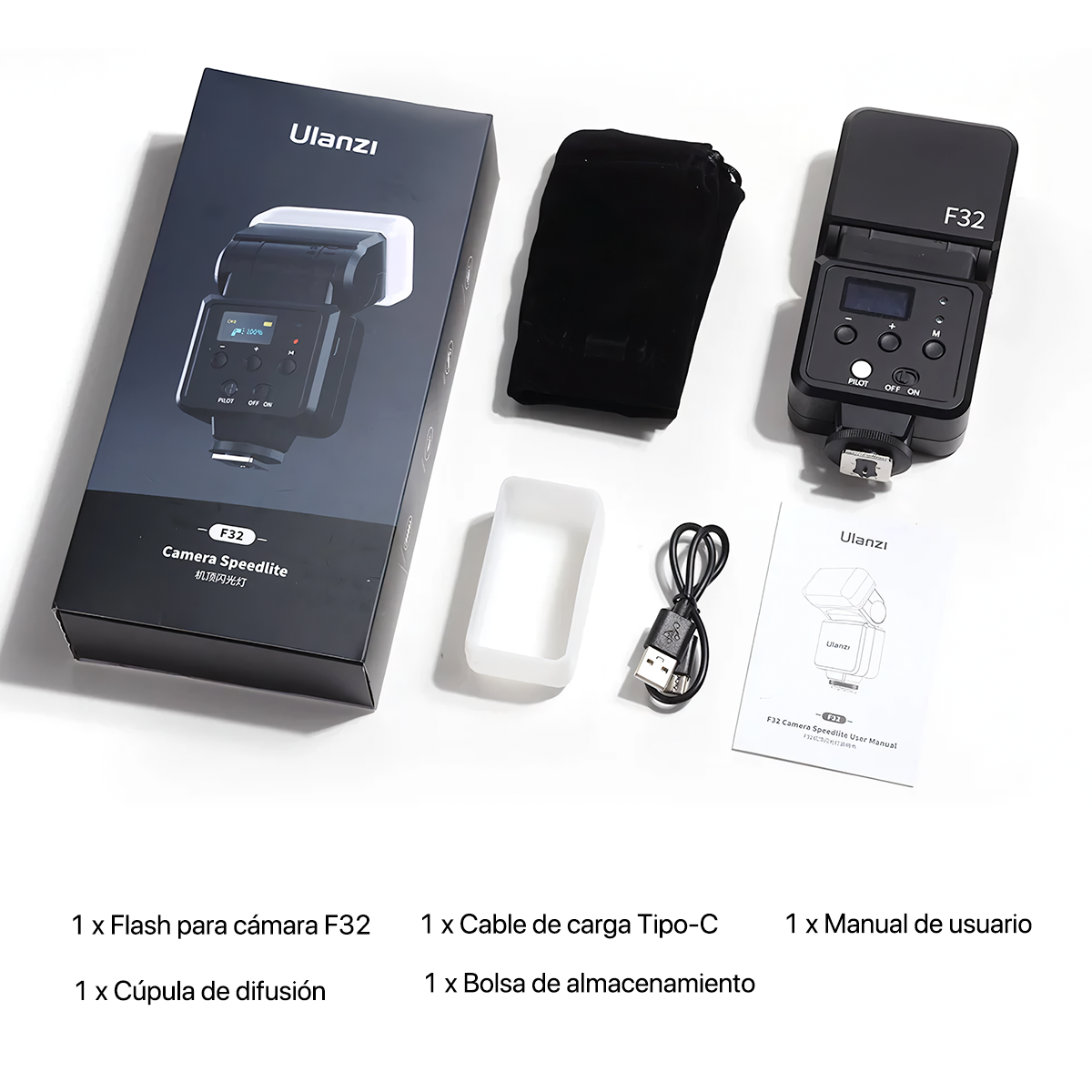 FLASH ULANZI PARA CÁMARA PROFESIONAL F32 - 6