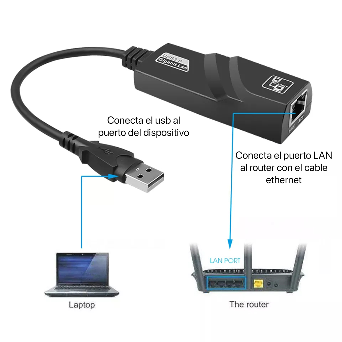 ADAPTADOR RED ETHERNET USB 3.0 A RJ45 WINDOWS - 5
