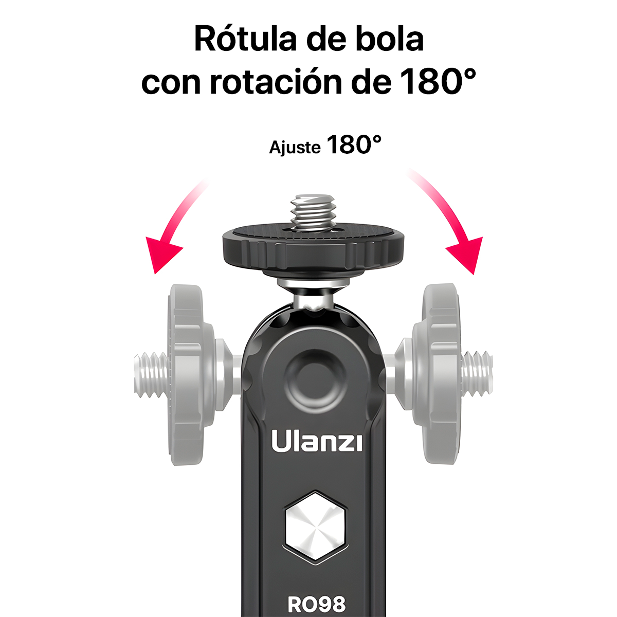 MONTURA DOBLE RÓTULA ULANZI R098 ZAPATA FRÍA Y ROSCA UNIVERSAL - 6