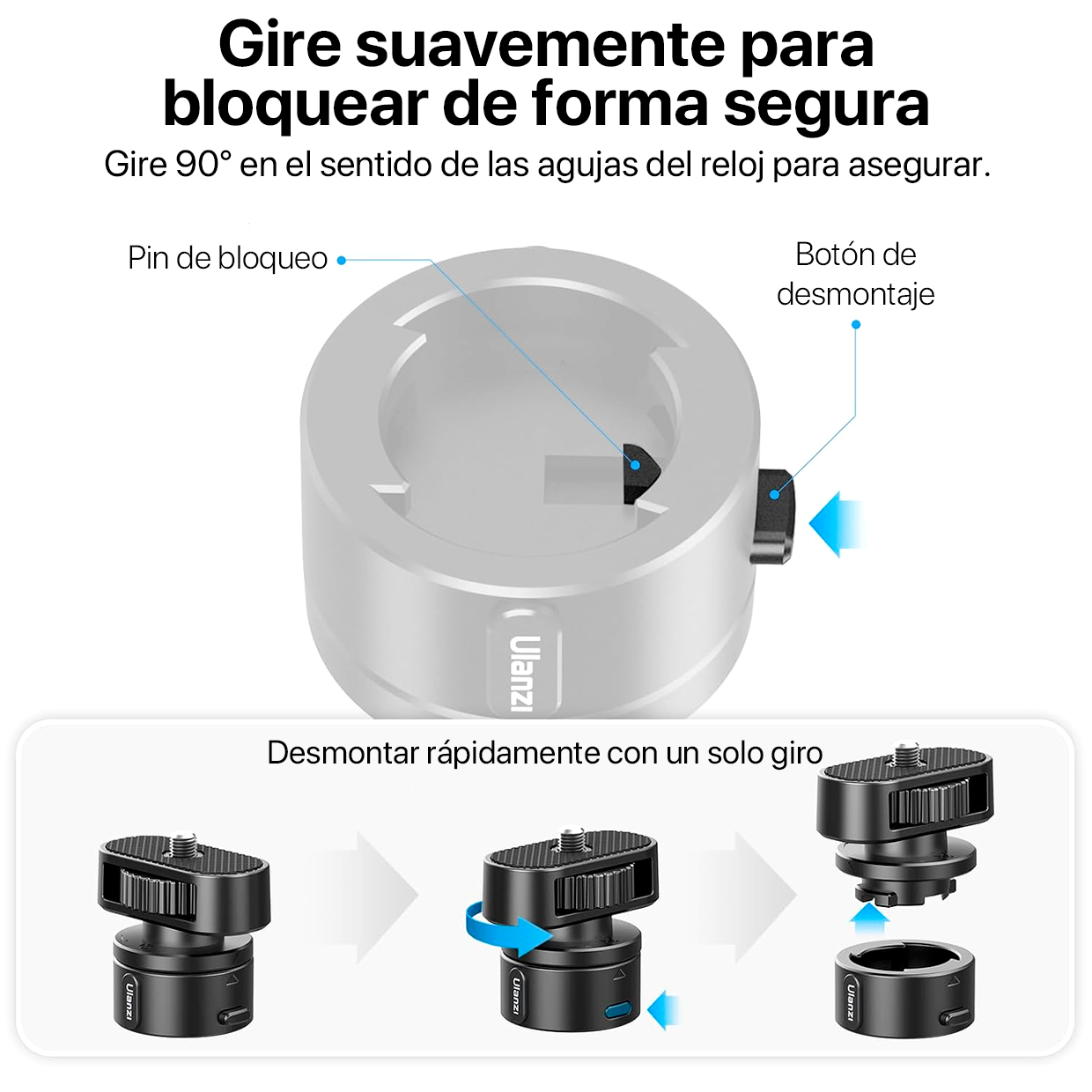 ADAPTADOR LIBERACIÓN RÁPIDA A TORNILLO UNIVERSAL ULANZI - 4