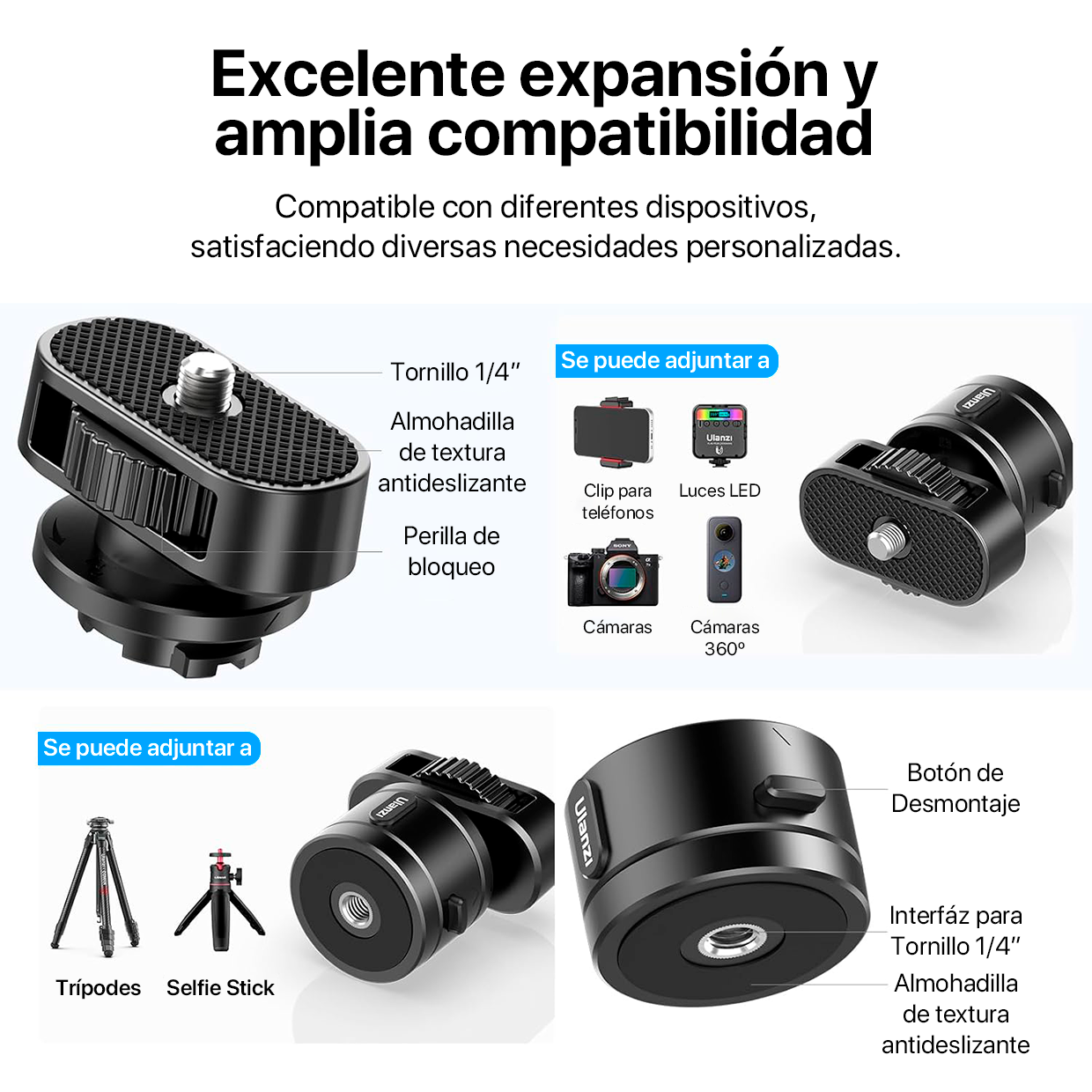 ADAPTADOR LIBERACIÓN RÁPIDA A TORNILLO UNIVERSAL ULANZI - 5