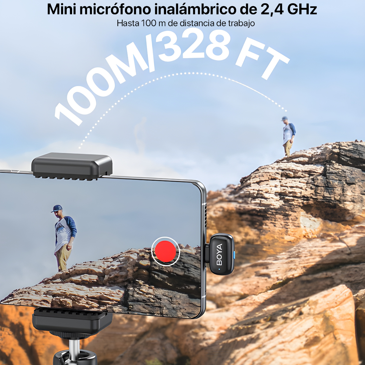 BOYA MINI-12 MICRÓFONO INALÁMBRICO USB-C LIGHTNING PARA IPHONE ANDROID - 3