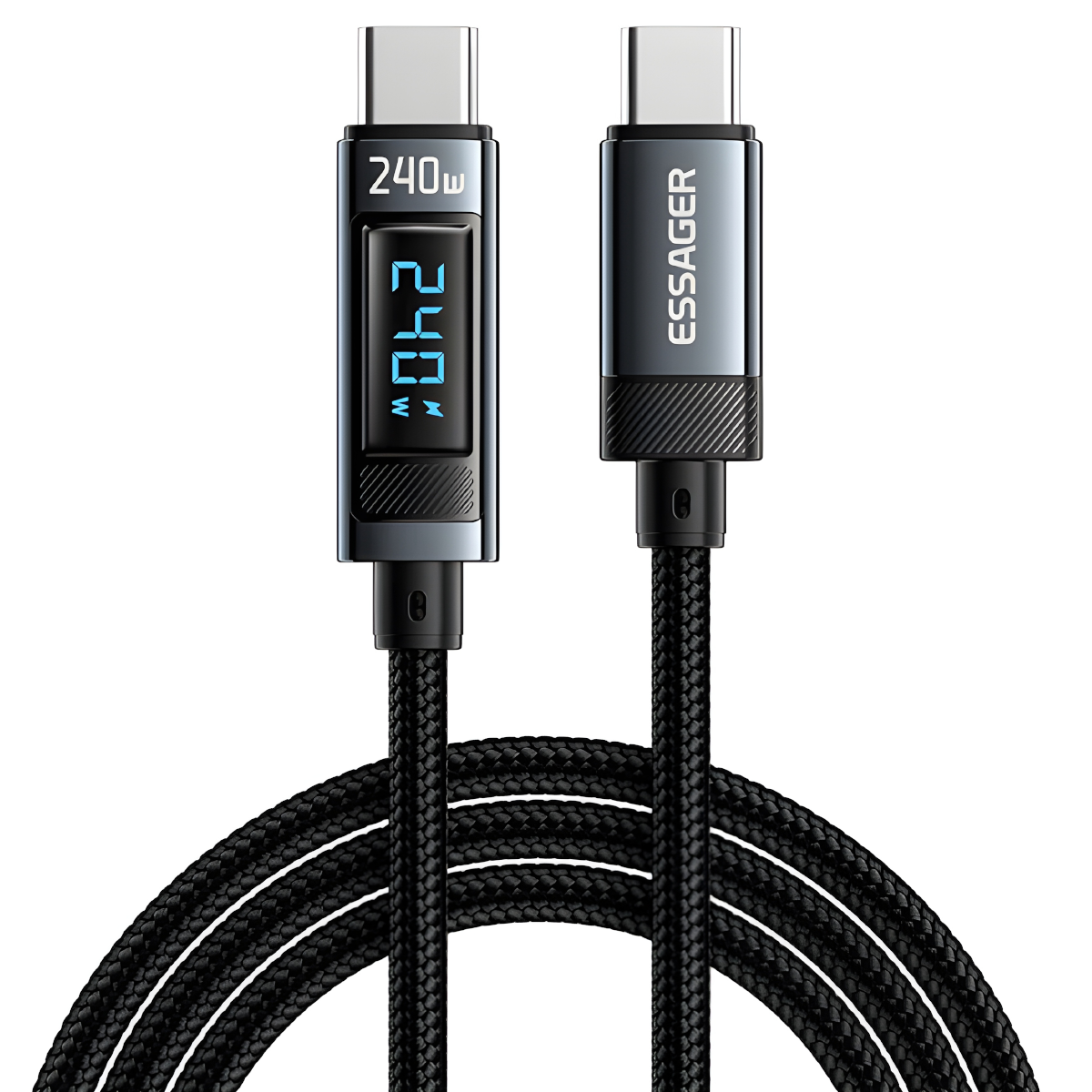 CABLE DE CARGA RÁPIDA ESSAGER  240 W USB C  PARA MACBOOK, SANSUNG, XIAOMI - 1