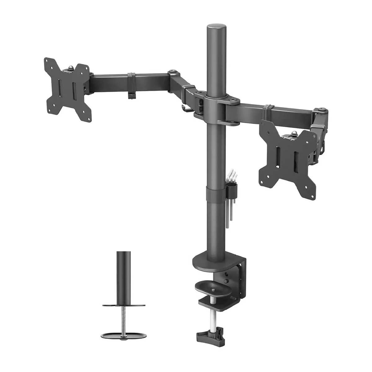 SOPORTE DE MONITOR 13'- 27' PULGADAS CON DOBLE BRAZO COLOR NEGRO - 1