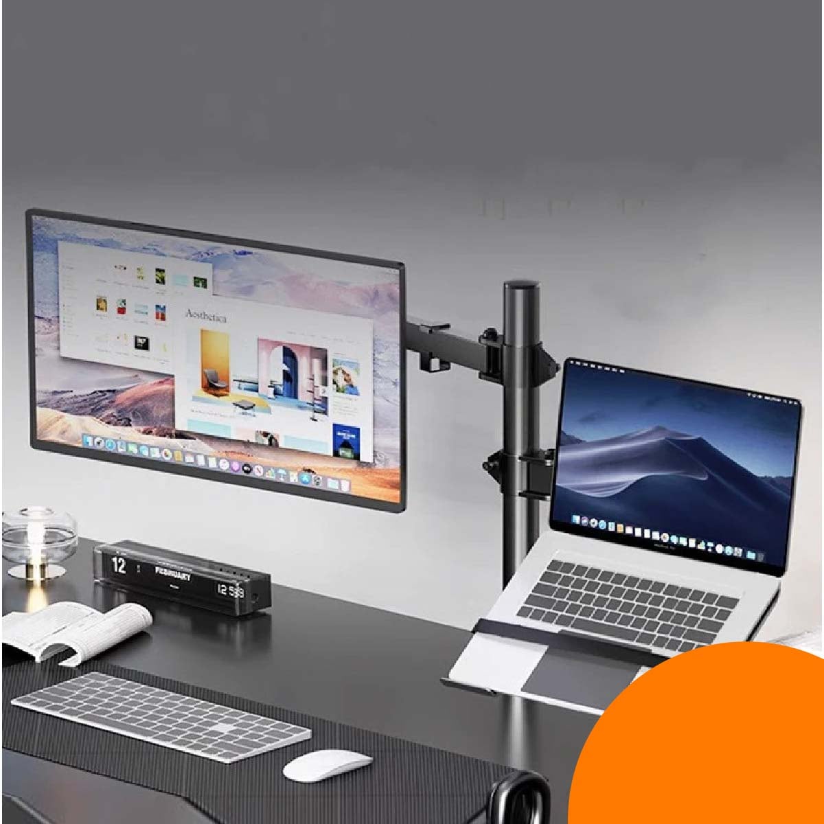 SOPORTE DE MONITOR 13'- 27' PULGADAS CON DOBLE BRAZO COLOR NEGRO - 2